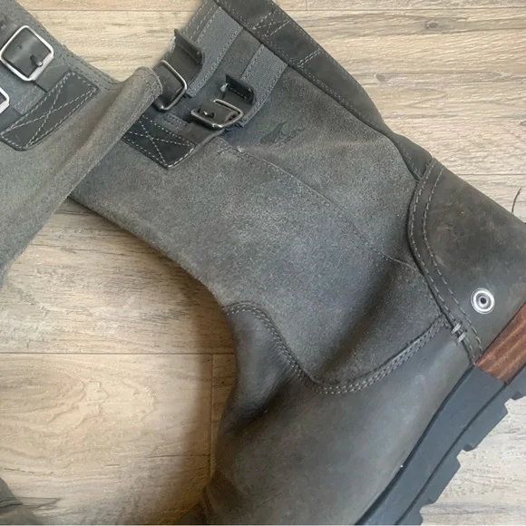 Sorel Major Pull On Buckle Suede Leather Contrast Boots - Picture 13 of 16